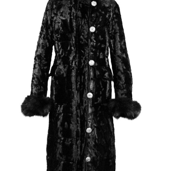 MARIELLA BURANI COAT BLACK COTTON & VISCOSE FOX US SIZE 12 NEW MADE IN ITALY 117 - Picture 2 of 7